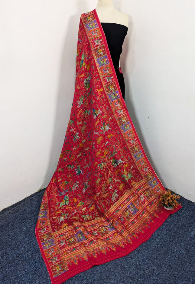 Fancy Pure Indian Moonlight Kani Silk Shawl (Ready To Wear)