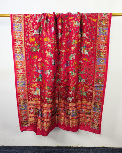 Fancy Pure Indian Moonlight Kani Silk Shawl (Ready To Wear)