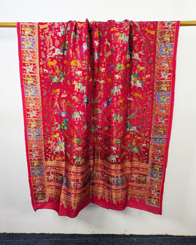 Fancy Pure Indian Moonlight Kani Silk Shawl (Ready To Wear)