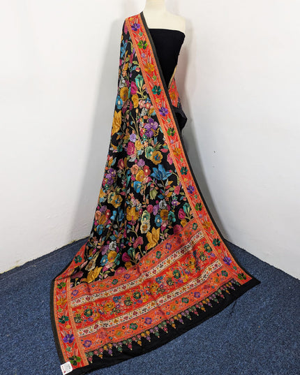 Luxury Pure Indian Moonlight Kani Silk Shawl (Ready To Wear)