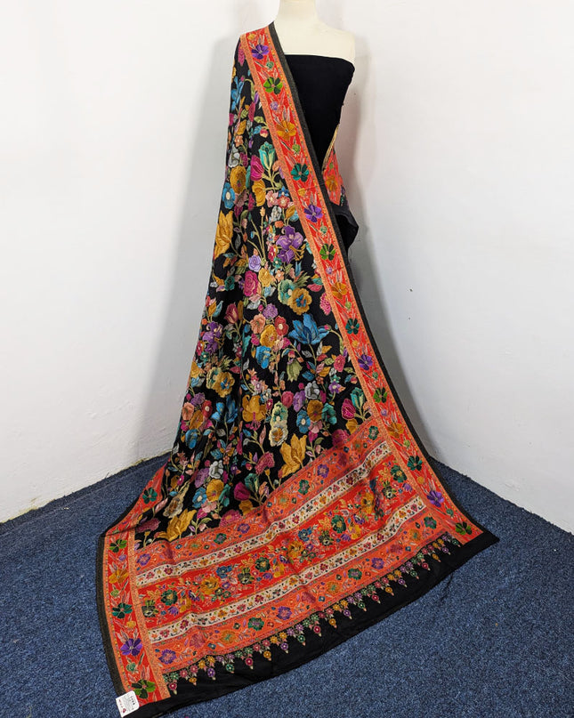 Luxury Pure Indian Moonlight Kani Silk Shawl (Ready To Wear)