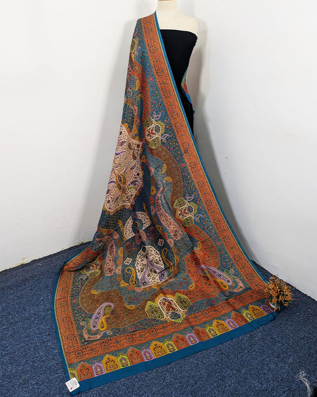 Exclusive Pure Indian Moonlight Kani Silk Shawl (Ready To Wear)