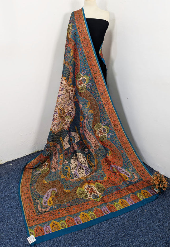 Exclusive Pure Indian Moonlight Kani Silk Shawl (Ready To Wear)