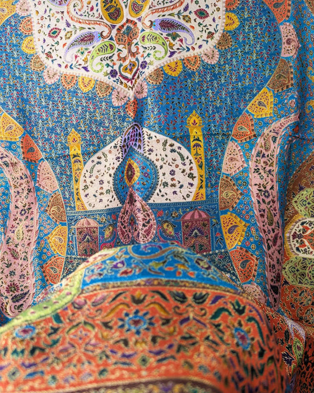 Exclusive Pure Indian Moonlight Kani Silk Shawl (Ready To Wear)