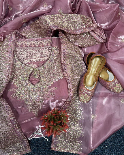 Exclusive Embroidered Shisha Silk with Embroidered Khussa 3Pc - Mah e Rooh (Rinsha)