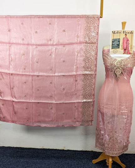 Exclusive Embroidered Shisha Silk with Embroidered Khussa 3Pc - Mah e Rooh (Rinsha)