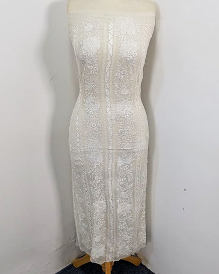 Fancy Handmade Tarkashi & Pakka Tanka Work Pure China Crinkle 2Pc (Dyeable)