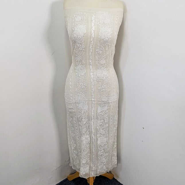 Fancy Handmade Tarkashi & Pakka Tanka Work Pure China Crinkle 2Pc (Dyeable)