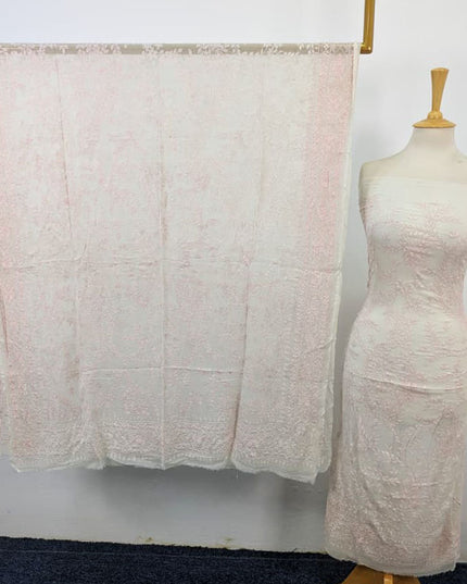 Handmade Kacha Tanka Full Jaal Work Pure China Crinkle 2Pc (Dyeable)