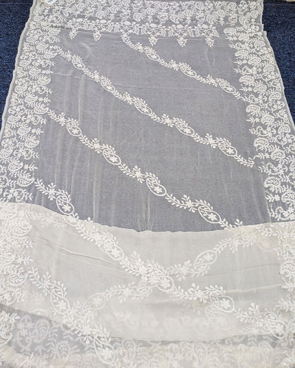 Handmade Bail Style Pakka Tanka Work Pure China Crinkle Dyeable Dupatta