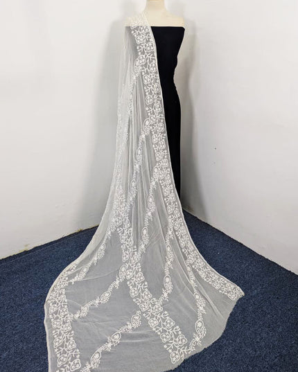 Bail Style Pakka Tanka Work Pure China Crinkle Dyeable Dupatta