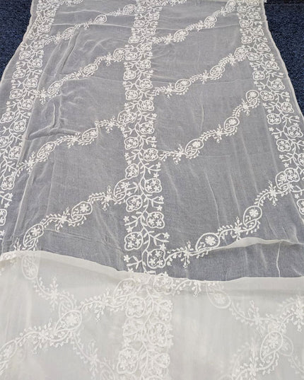 Bail Style Pakka Tanka Work Pure China Crinkle Dyeable Dupatta