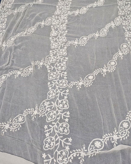 Bail Style Pakka Tanka Work Pure China Crinkle Dyeable Dupatta