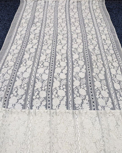 Dyeable Pure China Crinkle with Pakka Tanka + Tarkashi Work Dupatta