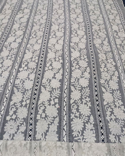 Dyeable Pure China Crinkle with Pakka Tanka + Tarkashi Work Dupatta