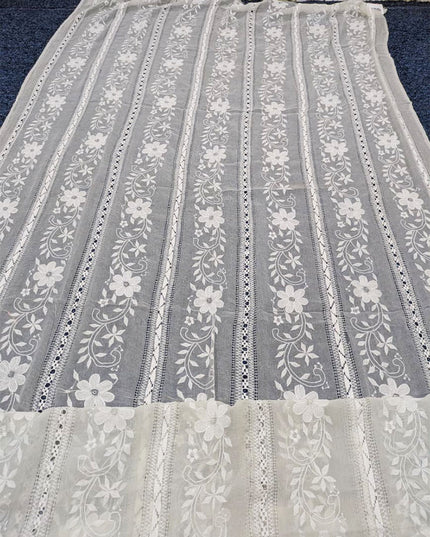 Handmade Pakka Tanka + Tarkashi Work Pure China Crinkle Dyeable Dupatta