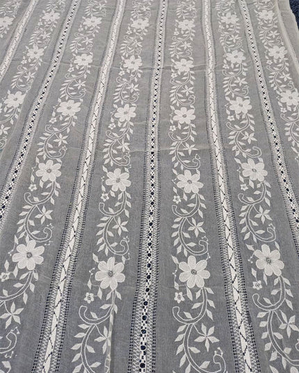 Handmade Pakka Tanka + Tarkashi Work Pure China Crinkle Dyeable Dupatta