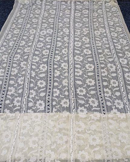 Pure China Crinkle with Pakka Tanka + Tarkashi Work Dyeable Dupatta