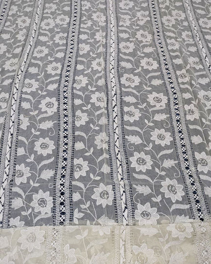 Pure China Crinkle with Pakka Tanka + Tarkashi Work Dyeable Dupatta