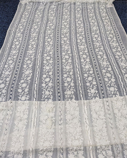 Dyeable Pure China Crinkle with Pakka Tanka + Tarkashi Work Dupatta