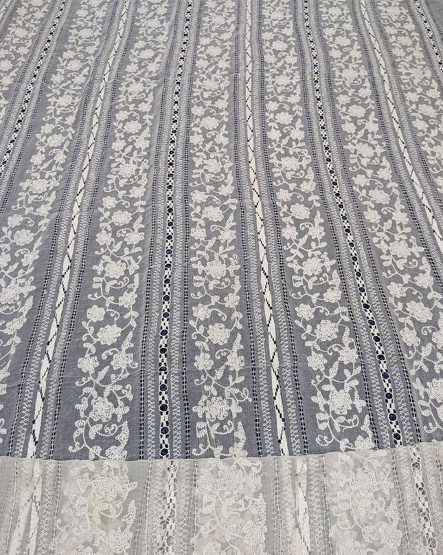 Dyeable Pure China Crinkle with Pakka Tanka + Tarkashi Work Dupatta