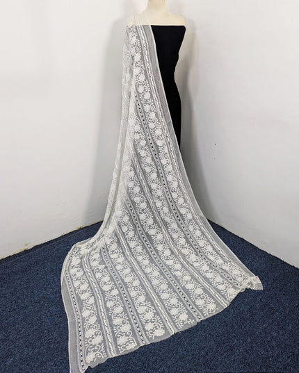 Pure China Crinkle with Pakka Tanka + Tarkashi Work Dyeable Dupatta