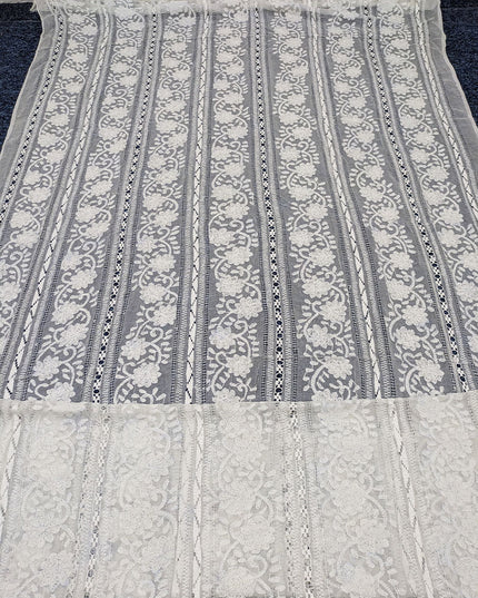 Pure China Crinkle with Pakka Tanka + Tarkashi Work Dyeable Dupatta