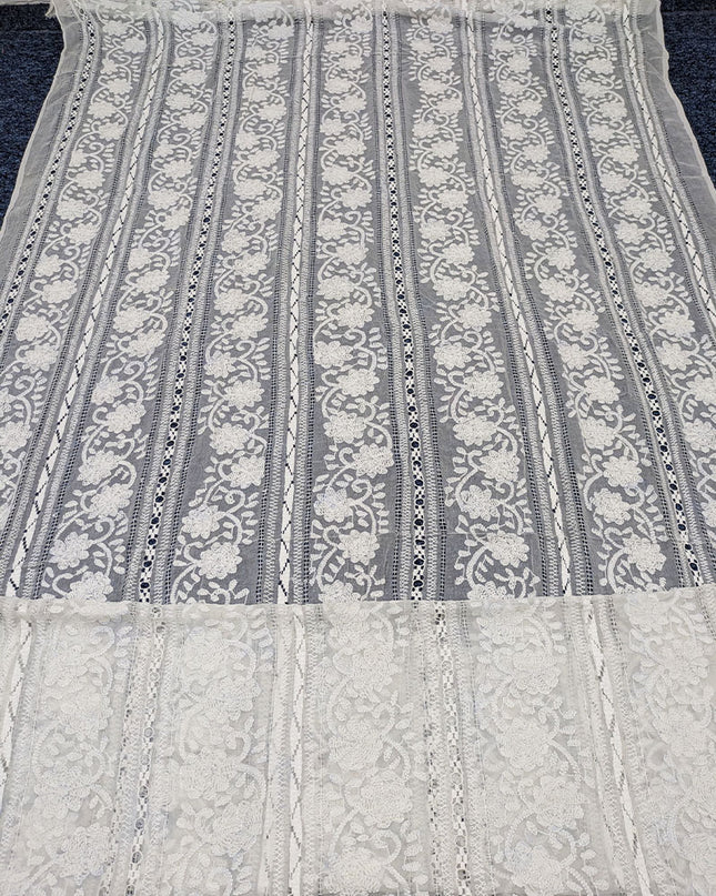 Pure China Crinkle with Pakka Tanka + Tarkashi Work Dyeable Dupatta