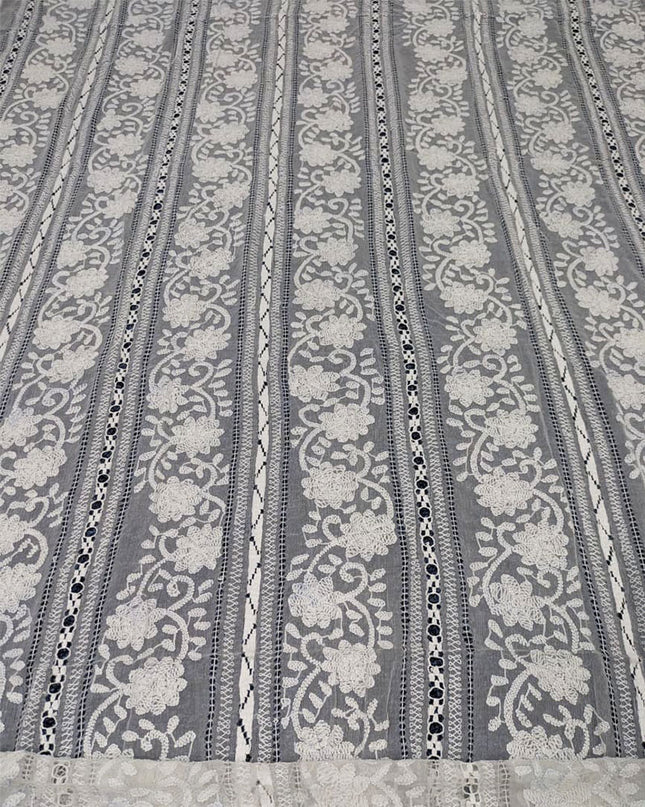 Pure China Crinkle with Pakka Tanka + Tarkashi Work Dyeable Dupatta