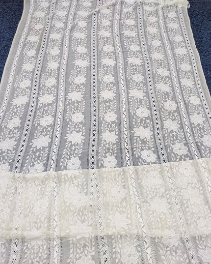 Dyeable Pure China Crinkle with Pakka Tanka + Tarkashi Work Dupatta