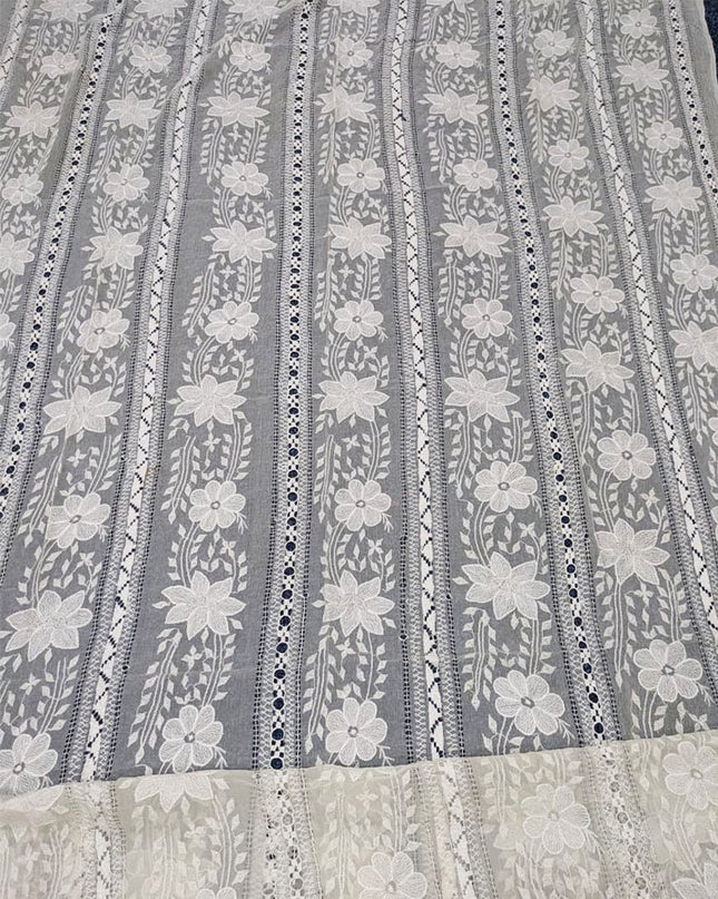 Dyeable Pure China Crinkle with Pakka Tanka + Tarkashi Work Dupatta