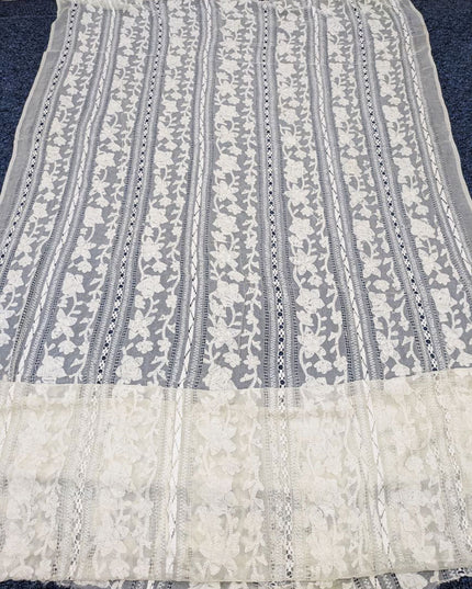Handmade Pakka Tanka + Tarkashi Work Pure China Crinkle Dyeable Dupatta