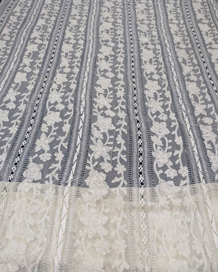 Handmade Pakka Tanka + Tarkashi Work Pure China Crinkle Dyeable Dupatta