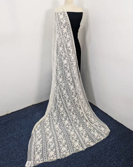 Pure China Crinkle with Pakka Tanka + Tarkashi Work Dupatta (Dyeable)