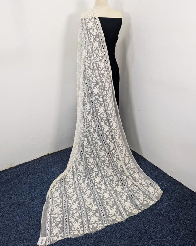Pure China Crinkle with Pakka Tanka + Tarkashi Work Dupatta (Dyeable)