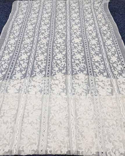 Pure China Crinkle with Pakka Tanka + Tarkashi Work Dupatta (Dyeable)