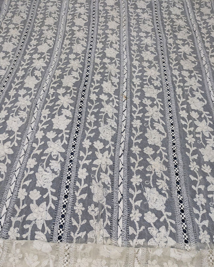 Pure China Crinkle with Pakka Tanka + Tarkashi Work Dyeable Dupatta
