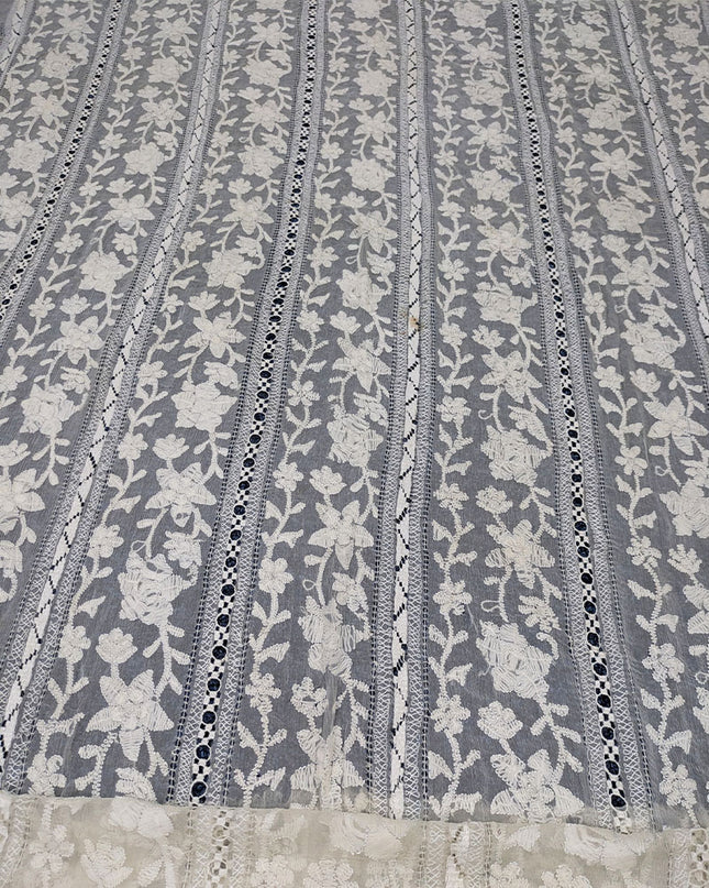Pure China Crinkle with Pakka Tanka + Tarkashi Work Dyeable Dupatta