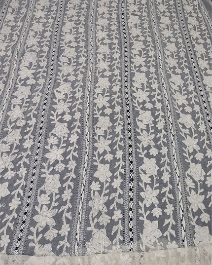 Dyeable Pure China Crinkle with Pakka Tanka + Tarkashi Work Dupatta