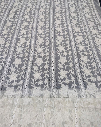 Handmade Pakka Tanka + Tarkashi Work Pure China Crinkle Dyeable Dupatta