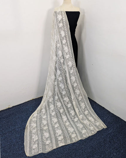 Pure China Crinkle with Pakka Tanka + Tarkashi Work Dupatta (Dyeable)