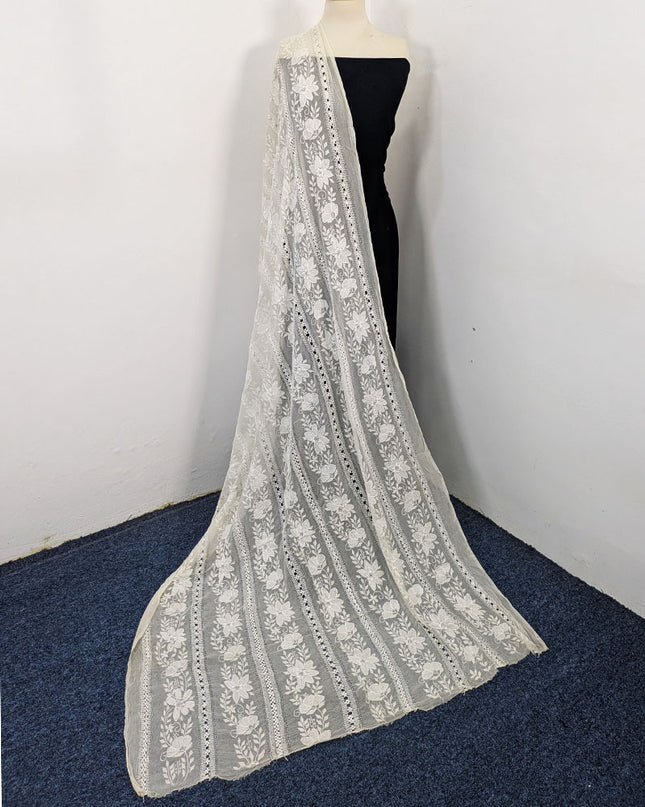 Pure China Crinkle with Pakka Tanka + Tarkashi Work Dupatta (Dyeable)
