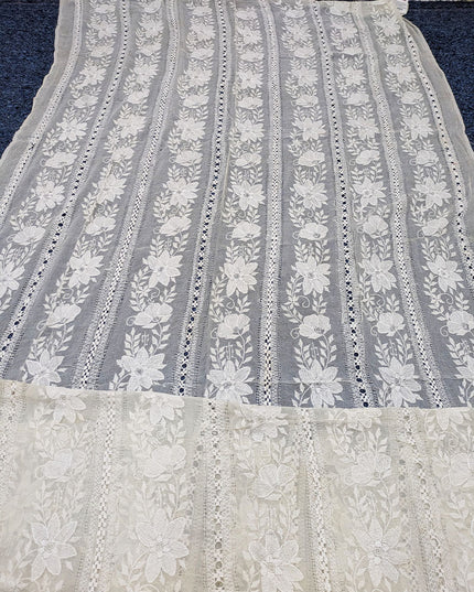 Pure China Crinkle with Pakka Tanka + Tarkashi Work Dupatta (Dyeable)