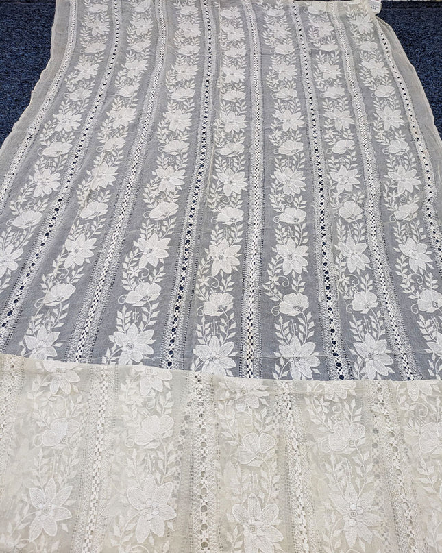 Pure China Crinkle with Pakka Tanka + Tarkashi Work Dupatta (Dyeable)