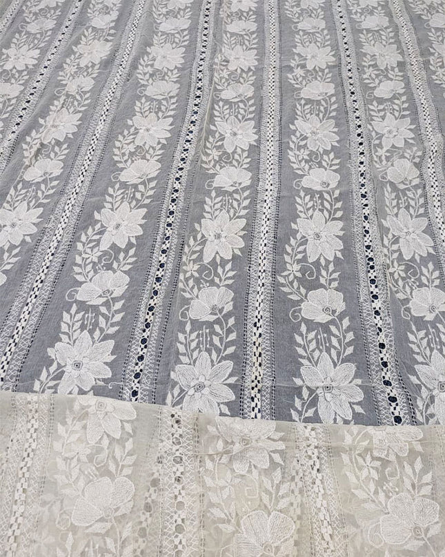Pure China Crinkle with Pakka Tanka + Tarkashi Work Dupatta (Dyeable)