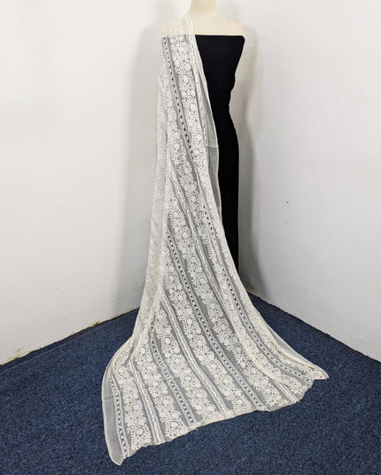 Pure China Crinkle with Pakka Tanka + Tarkashi Work Dyeable Dupatta