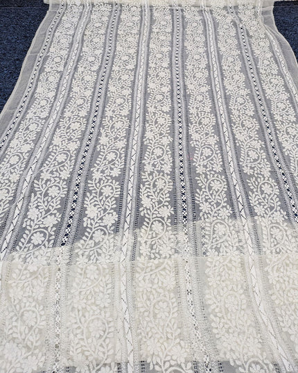 Pure China Crinkle with Pakka Tanka + Tarkashi Work Dyeable Dupatta
