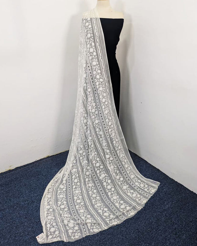 Dyeable Pure China Crinkle with Pakka Tanka + Tarkashi Work Dupatta