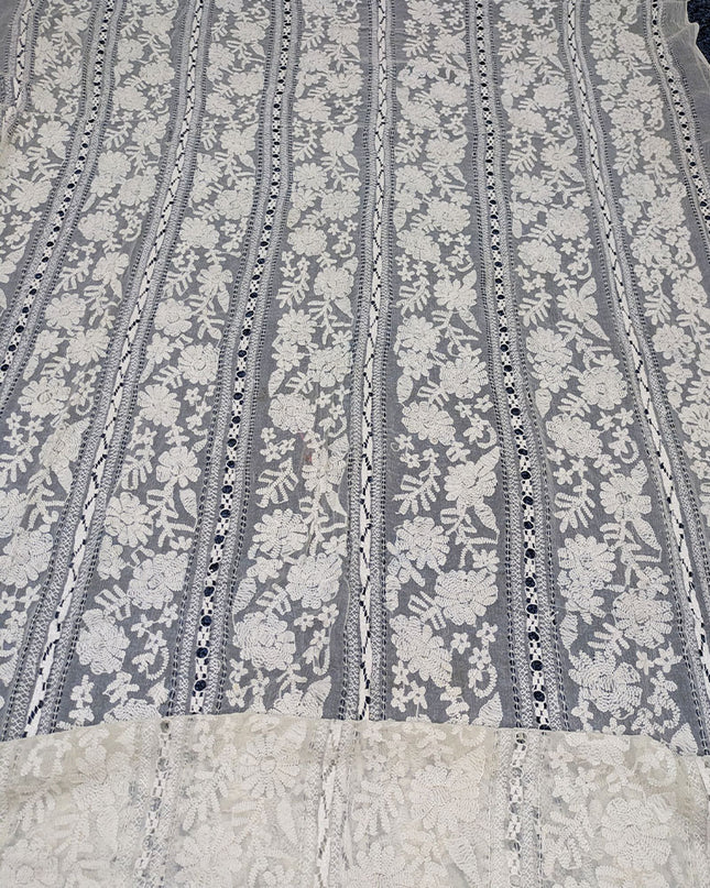 Handmade Pakka Tanka + Tarkashi Work Pure China Crinkle Dyeable Dupatta