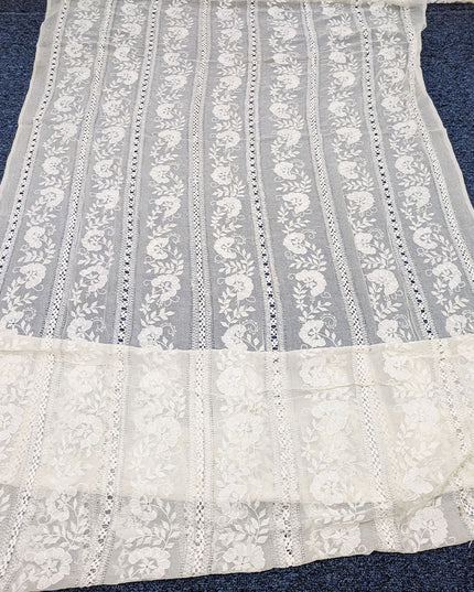 Pure China Crinkle with Pakka Tanka + Tarkashi Work Dupatta (Dyeable)